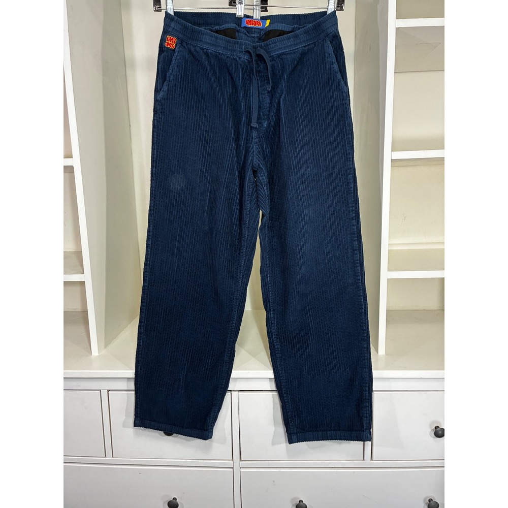 Empyre Navy Blue Wide Wale Corduroy Pants Mens Large Relaxed Drawstring Waist